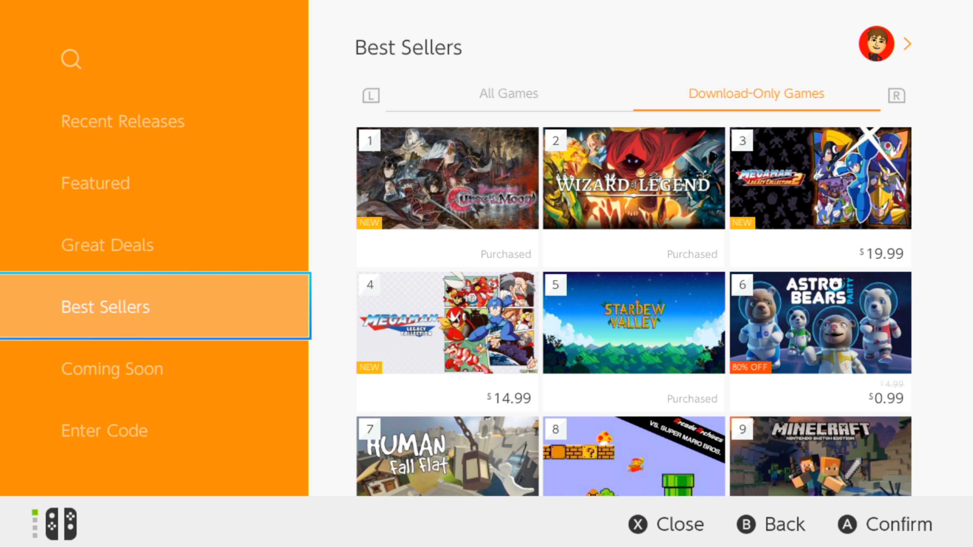 Best Sellers Nintendo eShop