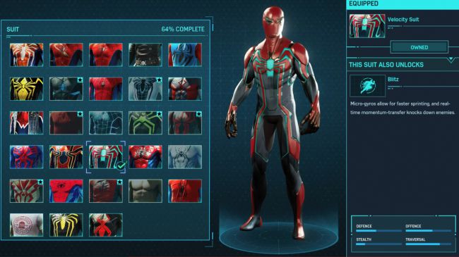 spider man ps 4 Velocity Suit