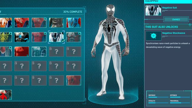 spider man ps 4 Negative Suit