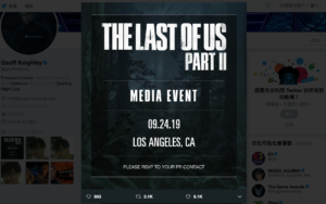 索尼互動娛樂美國將於 9 月 24 日舉辦《最後生還者：二部曲》媒體活動