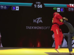 韓國跆拳道協會推廣出奇招！跆拳道格鬥遊戲在現實比賽上演！